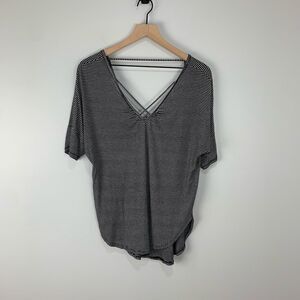Olivia Sky Black/White Striped Tee